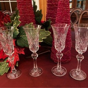RARE Waterford Kilkeary Champagne flutes. One set of four (4) 9” tall glasses.